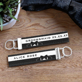 Llavero De Pulsera Black Tuxedo Bow Tie Wedding Favor Bridal Party