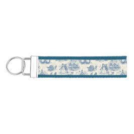 Llavero De Pulsera Blue Winter Toile Chinoiserie