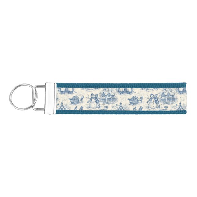 Llavero De Pulsera Blue Winter Toile Chinoiserie (Llaves lado izquierdo)