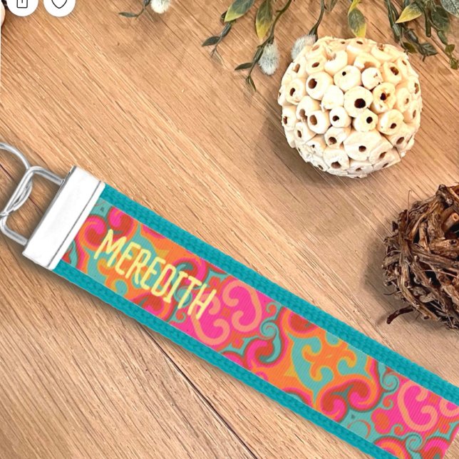Llavero De Pulsera Boho Vibrante Rosa Resumen Personalizado adolescen (Subido por el creador)
