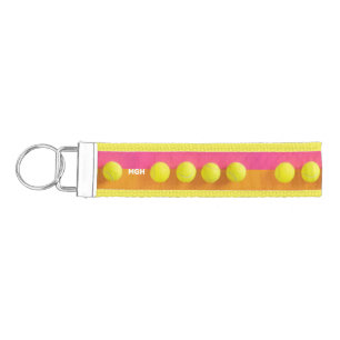 Llavero De Pulsera Bolas de tenis de monograma personalizado