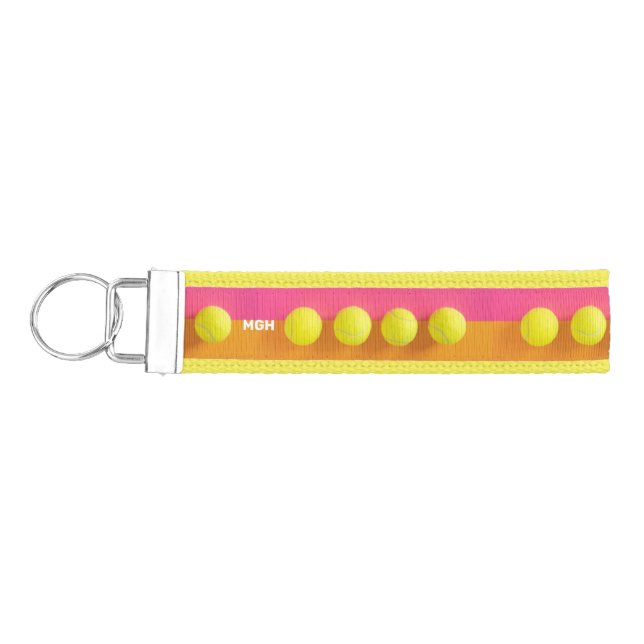 Llavero De Pulsera Bolas de tenis de monograma personalizado (Llaves lado izquierdo)