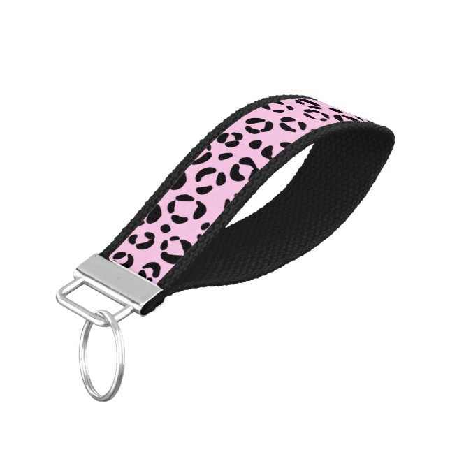 Llavero De Pulsera Bonito en la impresión de animales rosados (Angulado hacia abajo)