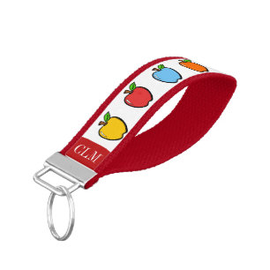 Llavero De Pulsera Cadena de claves de escritura de manzanas de profe
