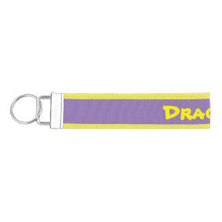 Llavero De Pulsera Cadena dominante púrpura y amarilla