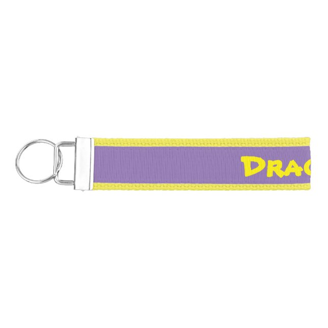 Llavero De Pulsera Cadena dominante púrpura y amarilla (Llaves lado izquierdo)