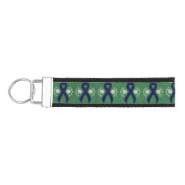 Llavero De Pulsera Cinta azul oscuro de tablero de crok
