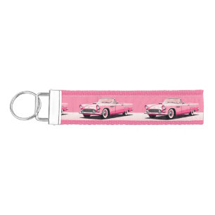 Llavero De Pulsera Coche clásico rosa