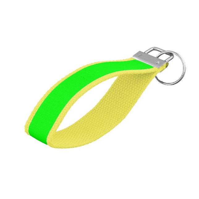 Llavero De Pulsera Color sólido verde neotelítrico | Clásica (Angulado hacia arriba)