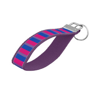 Llavero De Pulsera Colores bisexuales de la bandera del orgullo de