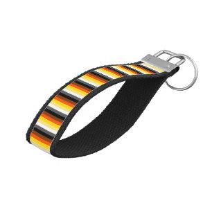 Llavero De Pulsera Colores de la bandera del orgullo del oso de LGBT