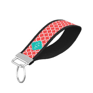 Llavero De Pulsera Coral Red Whats Marruecos #5 Verde azulado 3 Monog