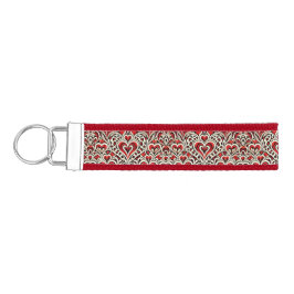 Llavero De Pulsera Corazones dulces rojos