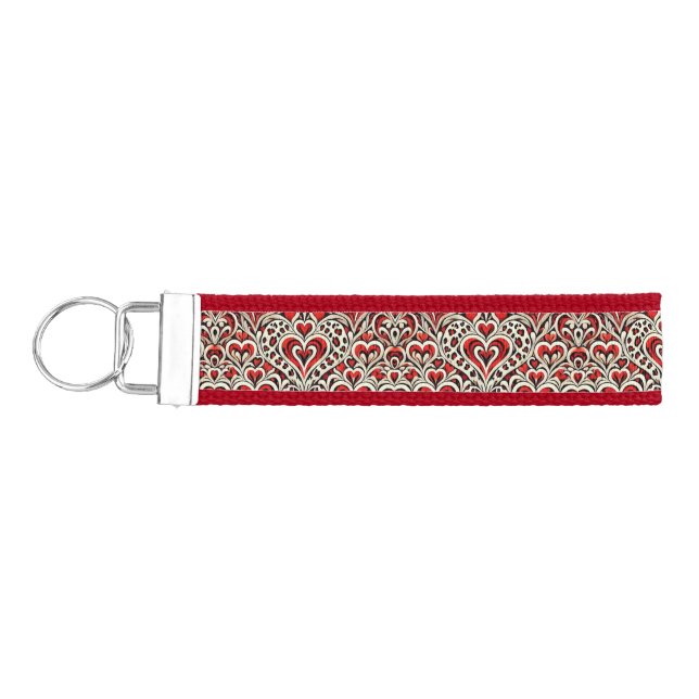 Llavero De Pulsera Corazones dulces rojos (Llaves lado izquierdo)