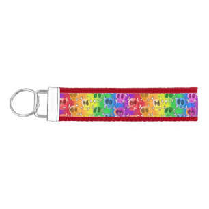 Llavero De Pulsera Cránulos de arcoiris con colores de bandera del or