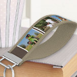 Llavero De Pulsera Crea tu propio Collage de fotos 6 Marrón y blanco<br><div class="desc">Crea tu propia cadena de teclas para muñecas añadiendo tu propio collage de fotos. Elegimos el encadenador de toques para mostrar este diseño, pero puedes elegir cualquiera de los colores que quieras - hay 12 para elegir! Para esta cadena de claves, tus fotos favoritas se mostrarán con un fondo marrón...</div>