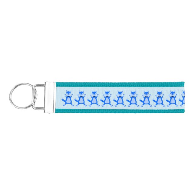 Llavero De Pulsera Cute Blue Baby Boy Fox Pattered (Llaves lado izquierdo)