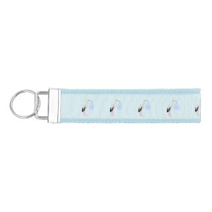 Llavero De Pulsera Cute Blue Baby Boy Stork