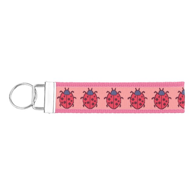 Llavero De Pulsera Cuto pixelado ladybug insecto lanzar almohada (Llaves lado izquierdo)