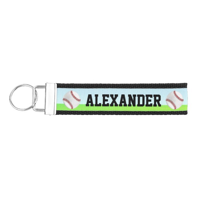 Llavero De Pulsera Deportes de béisbol de niños con nombre personaliz (Llaves lado izquierdo)