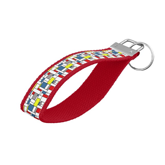 Llavero De Pulsera Diseño de estilo mondriano (Angulado hacia arriba)