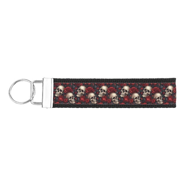 Llavero De Pulsera Diseño de la serie Skull y Rosas 10 (Llaves lado izquierdo)