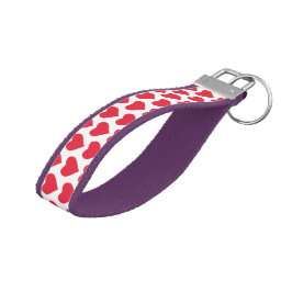 Llavero De Pulsera Diseño de patrones de corte morado y rojo cardíaco