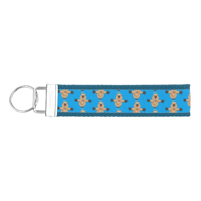 Llavero De Pulsera Diseño de personalizados de quokka saltando feliz (Llaves lado izquierdo)