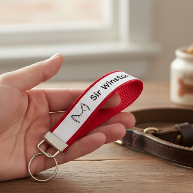 Llavero De Pulsera Dog Ear Dog Lover (Dog name keychain)