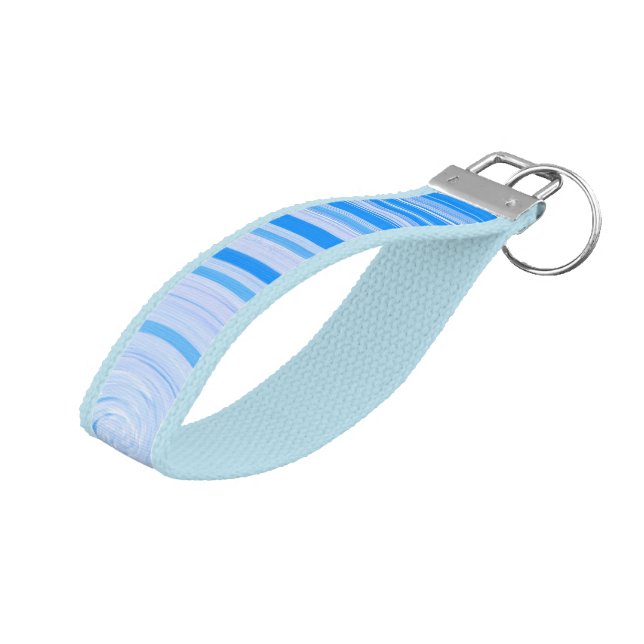 Llavero De Pulsera Espiral blanca y azul (Angulado hacia arriba)