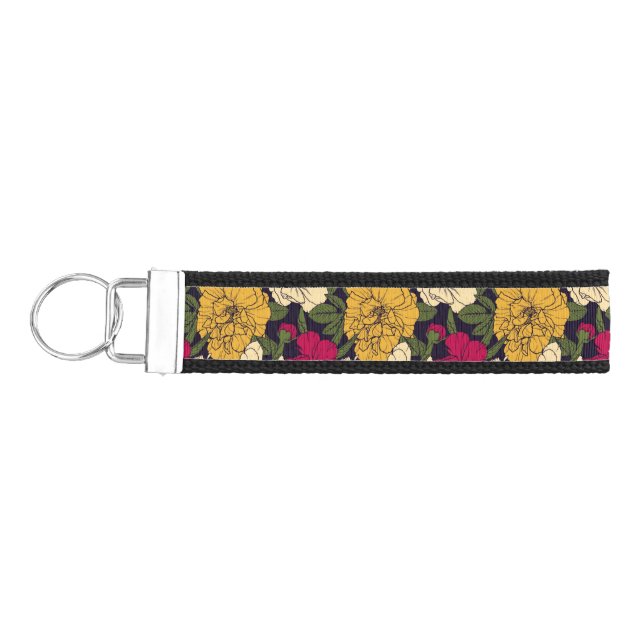 Llavero De Pulsera Estampado de flores elegante (Llaves lado izquierdo)