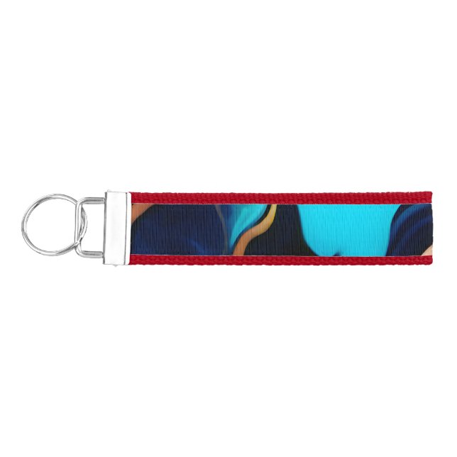 Llavero De Pulsera Flamante dorado azul trenzado (Llaves lado izquierdo)