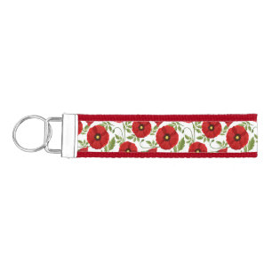 Llavero De Pulsera Flores veraniegas alegres con adormidera