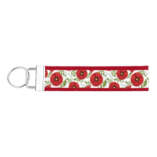 Llavero De Pulsera Flores veraniegas alegres con adormidera (Llaves lado izquierdo)