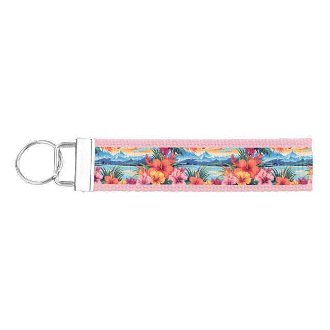 Llavero De Pulsera Flores y paisajes tropicales coloridos (Llaves lado izquierdo)