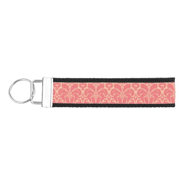 Llavero De Pulsera Fondo barroco del damasco del estilo (Llaves lado izquierdo)