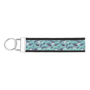 Llavero De Pulsera Fondo decorativo de ondas marinas