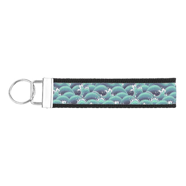 Llavero De Pulsera Fondo decorativo de ondas marinas (Llaves lado izquierdo)