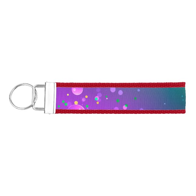 Llavero De Pulsera Fondo morado festivo Mardi Gras (Llaves lado izquierdo)