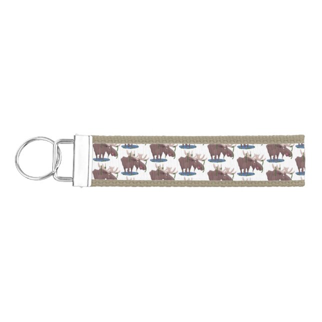 Llavero De Pulsera Gracioso ilustracion personalizado de alce feliz (Llaves lado izquierdo)