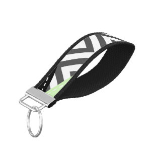 Llavero De Pulsera Gris Zigzag, Gris Chevron, Zigzag Pattern, Mint