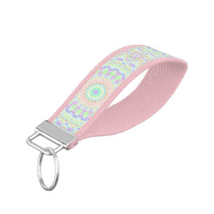 Llavero De Pulsera Groovy Funky Boho Hippie Rainbow Resumen Mandala