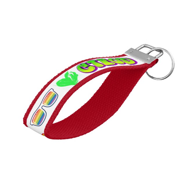 Llavero De Pulsera Grosgrain Pride Keychain (Angulado hacia arriba)