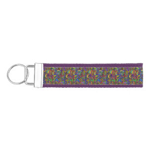Llavero De Pulsera Hippie Groovy Diseño Psicodélico Thunder_Cove