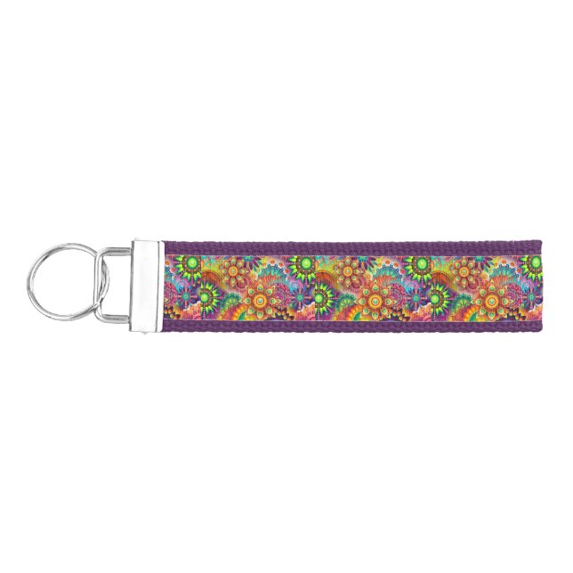 Llavero De Pulsera Hippie Groovy Techno Psychedelic Thunder_Cove (Llaves lado izquierdo)