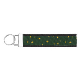 Llavero De Pulsera Holiday Green Yellow Star Stripe Christmas