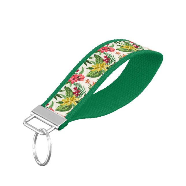 Llavero De Pulsera Ilustracion Botánico De Flores (Angulado hacia abajo)