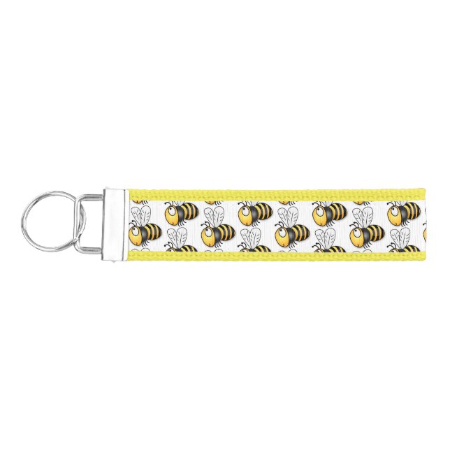 Llavero De Pulsera Ilustracion de personalizado de abejas alegres (Llaves lado izquierdo)