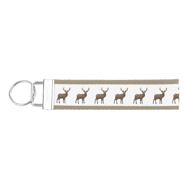 Llavero De Pulsera Ilustracion de personalizado de ciervos (Llaves lado izquierdo)