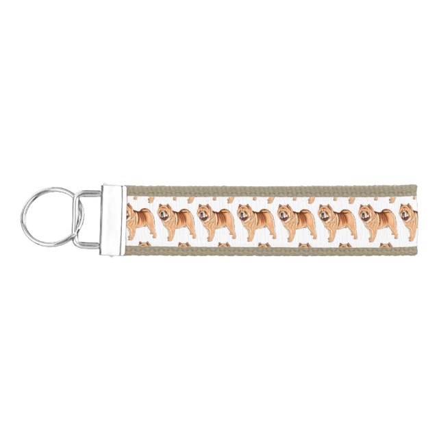 Llavero De Pulsera Ilustracion de personalizado de perro Chow Chow (Llaves lado izquierdo)
